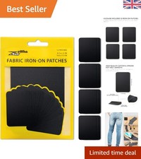 12 Black Iron-On Patches -