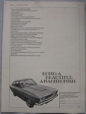 1969 Bond Equipe Original advert No.1