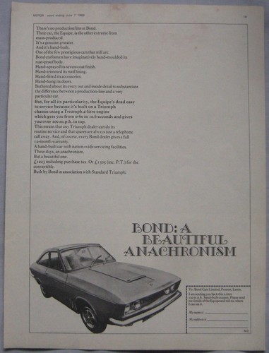 1969 bond equipe original - equipe,