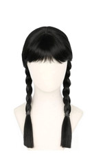 Adults black long pigtails - black,