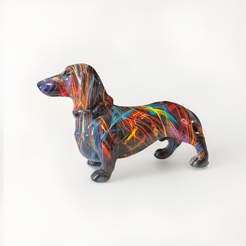 Colourful dachshund ornament - colourful,