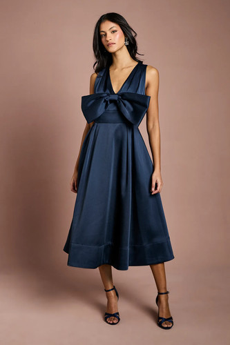 Coast navy fit flare dress - fit,