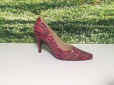 Collectable miniature shoe Fuchsia with black pattern-  high heel shoe décor
