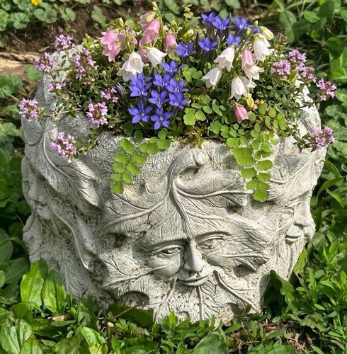 Rare green man cast concrete - green-man,