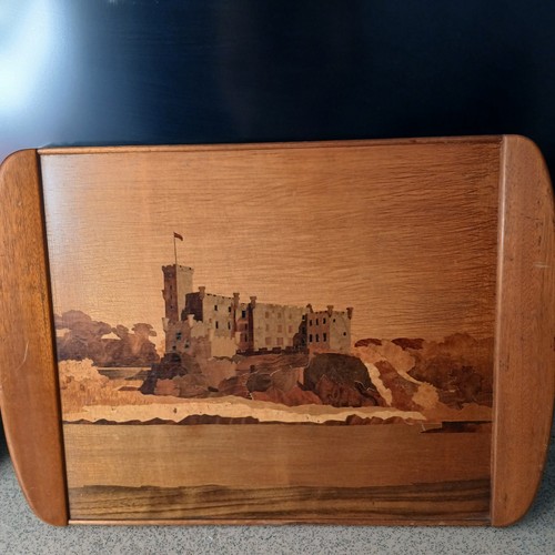 Wood marquetry serving tray - wood,