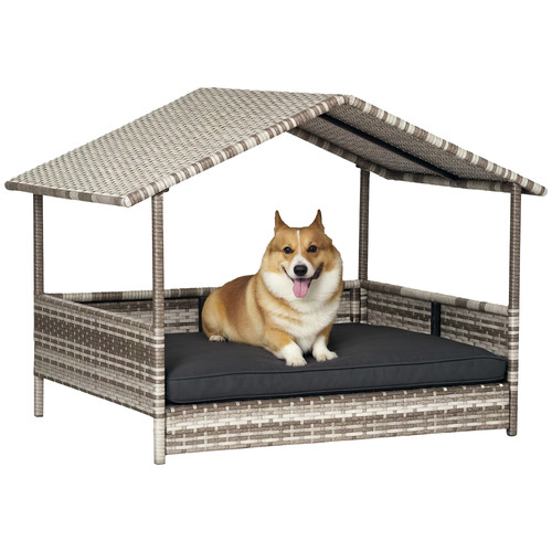 Pawhut wicker dog house - pawhut,
