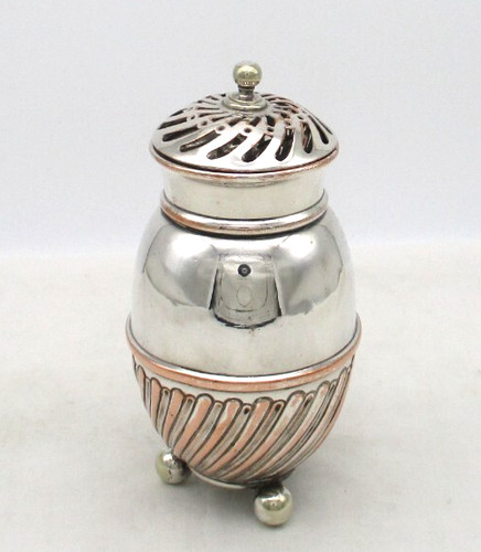 Rare silver plated pot - plated, pourri