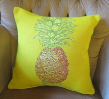 PINEAPPLE & PALM TREE TWO SIDED LUXURY EXOTIC TIKKI TAPESTRY CUSHION COVER ONLY 