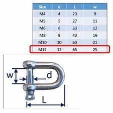 Dee and Bow Shackles 5mm 6mm