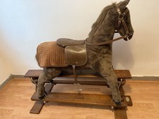 Large Silver Cross Rocking Horse Vintage Excellent