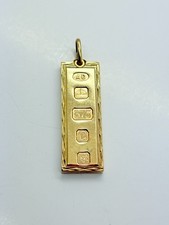 9ct Yellow Solid Gold Ingot Pendant