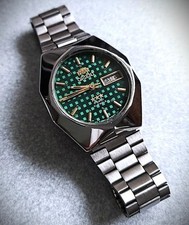 Rare Vintage Orient BL469730 Green dot Dial 3Star 21 Jewels Automatic Watch VGWC