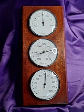 New TFA Weather Station/Barometer In Mahogany with 3 Year Warranty. Hand made. 