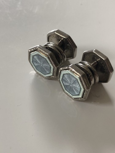 Enamel snap cufflinks - white, &