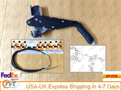 Parking brake lever cable set - brake, lever+