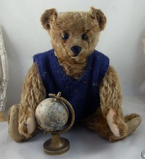 Beautiful Antique Steiff Teddy Bear Button in Ear Cinnamon Mohair 13" Tall