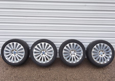 FORD FOCUS C-MAX 17" ALLOY WHEELS 2 GOOD TYRES  205/50 ZR17 7M5J1007BA FAST P&P