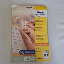 Avery Printable Removable Price Labels, 25 A4 Sheets - 102 Labels per sheet