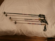 5 X SKI POLES 126CM, 117CM, 100CM, 95CM & 81CM ALL IN GOOD USEABLE CONDITION