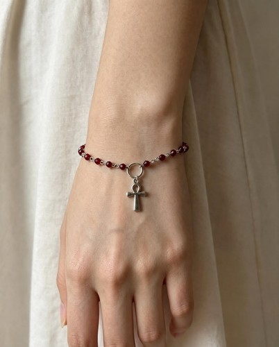 Red crystal ankh cross - ankh,