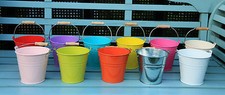 Metal tin flower bucket pot - metal,