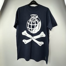 Trainer Spotter T Shirt Men’s L Black Bones & Grenade Tiny Hole On Front