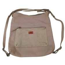 BIBA Pale Pink Leather Handbag Casual Women's Bag With Front Pocket  - Preloved