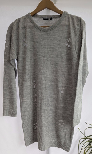 Boohoo man grey knitted - grey, ripped