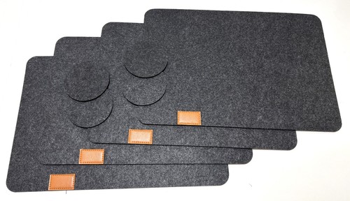Set charcoal black felted - black,