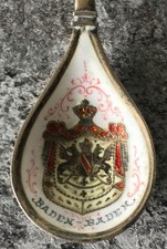 antique enamel BADEN BADEN germany 800 SILVER ORNATE SPOON