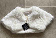 M&S Autograph Girls Cream Faux Fur Shrug Wedding / Party Xmas age 3-4 years BNWT