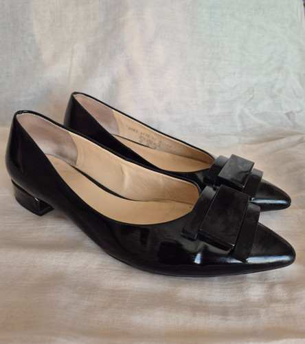 Hogl black patent ballerinas - patent,