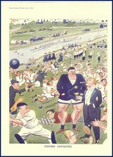 1500-Original Colour Print Punch Cartoon-Oxford Unvisited-H.M Bateman-C1922