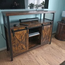 Vintage Kitchen Cupboard Industrial Sideboard Cabinet Console Table Metal Rustic