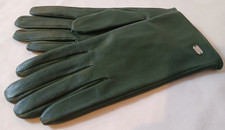 NEXT LADY'S GREEN LEATHER OUTER/POLYESTER LINING GLOVES SIZE S