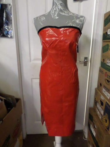 Pvc dress with lace back - pvc,
