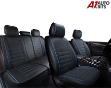 Blue Black PU Leather Full Set Seat Covers Soft For Audi A3 A4 Q2 Q3 Q4 Q5 Q7 Q8