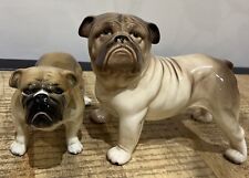 Melba Ware Vintage 1950s Staffordshire English Bull Dogs pair 