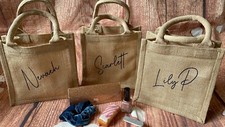 Personalised with name Hessian Jute bag. Birthday /Teacher gift / hen party bags