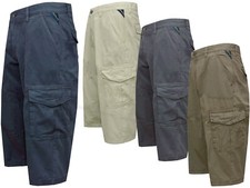 Mens 3/4 Length Shorts 100% Cotton Ex Store Summer Casual with 7 Pockets 31"-48"