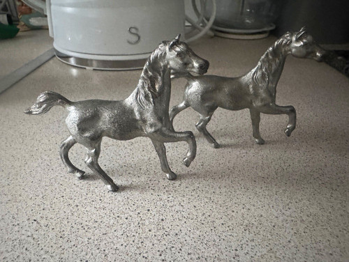 Pewter metal horse - metal,