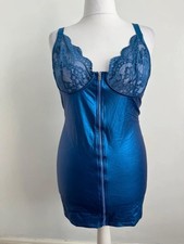 Electric blue stretch pvc mini