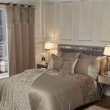 Emma Barclay Glamour - Quilted Sequin Velvet Duvet Set in Mink - Single Bed