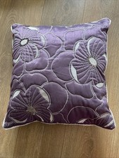 Purple Embroided And Sequined Cushion Approx 17 Inch Square From Dreams & Drapes