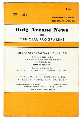 Southport 1968 home - -, 1968-69