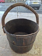 Rare Peat /Turf Bucket iron Bound Victorian 18th or 19th Century Possibly Irish 