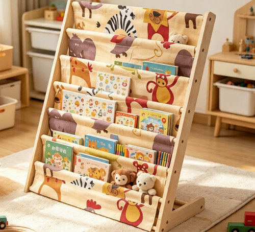 Tier wooden sling bookshelf - wooden,
