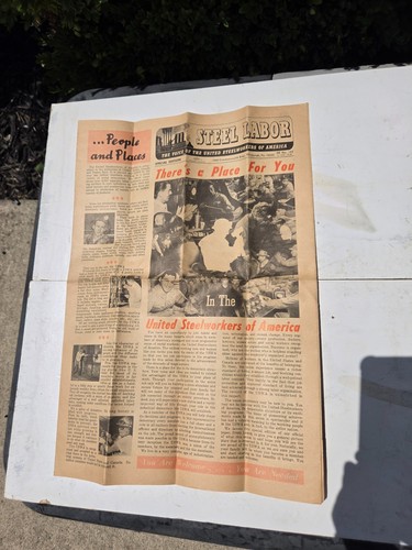 Vintage steel labor newspaper - vintage,