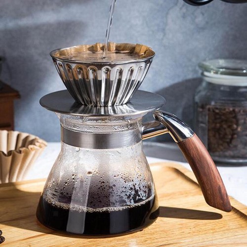 New pour over glass - glass, coffee
