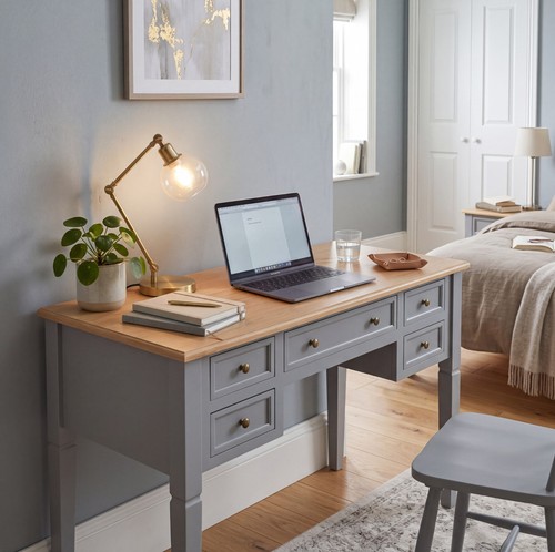 Grey writing desk drawers - grey, 5